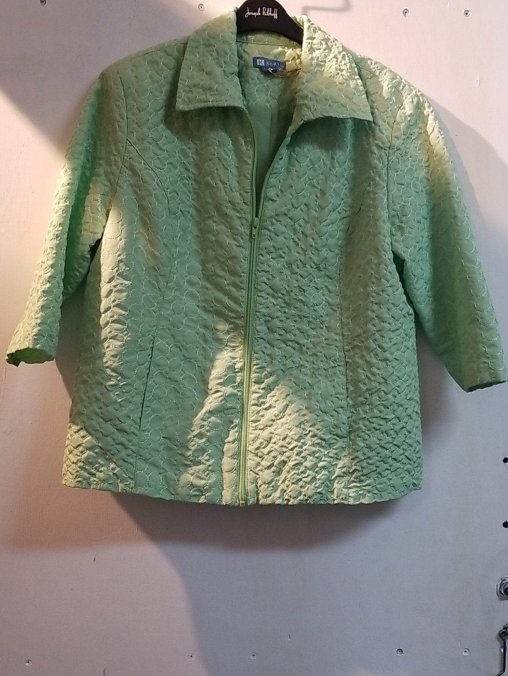 Koret Light Green Textured Zip-Front Jacket